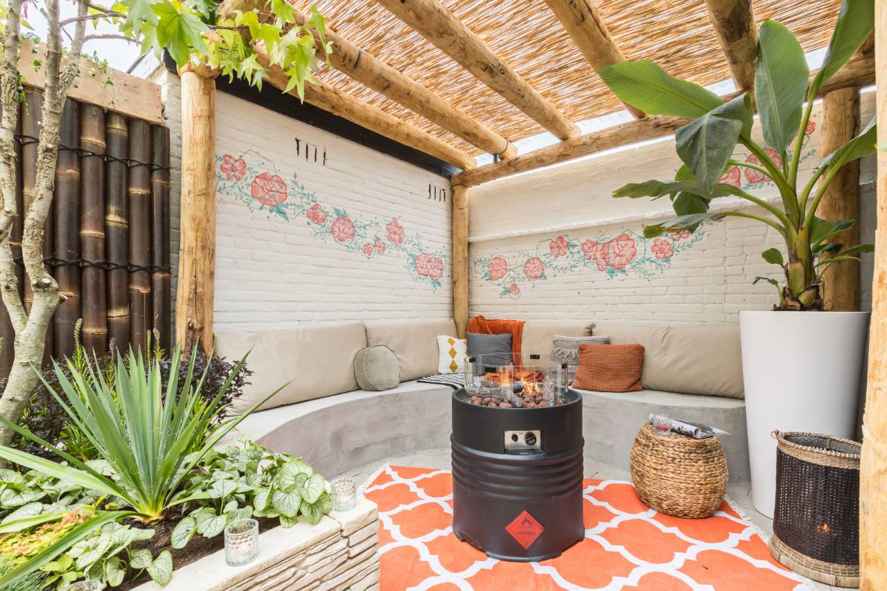 loungebank rugkussens