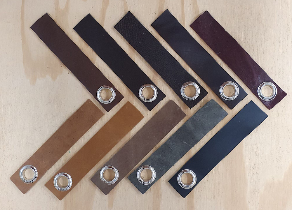 Leren lapjes met ring