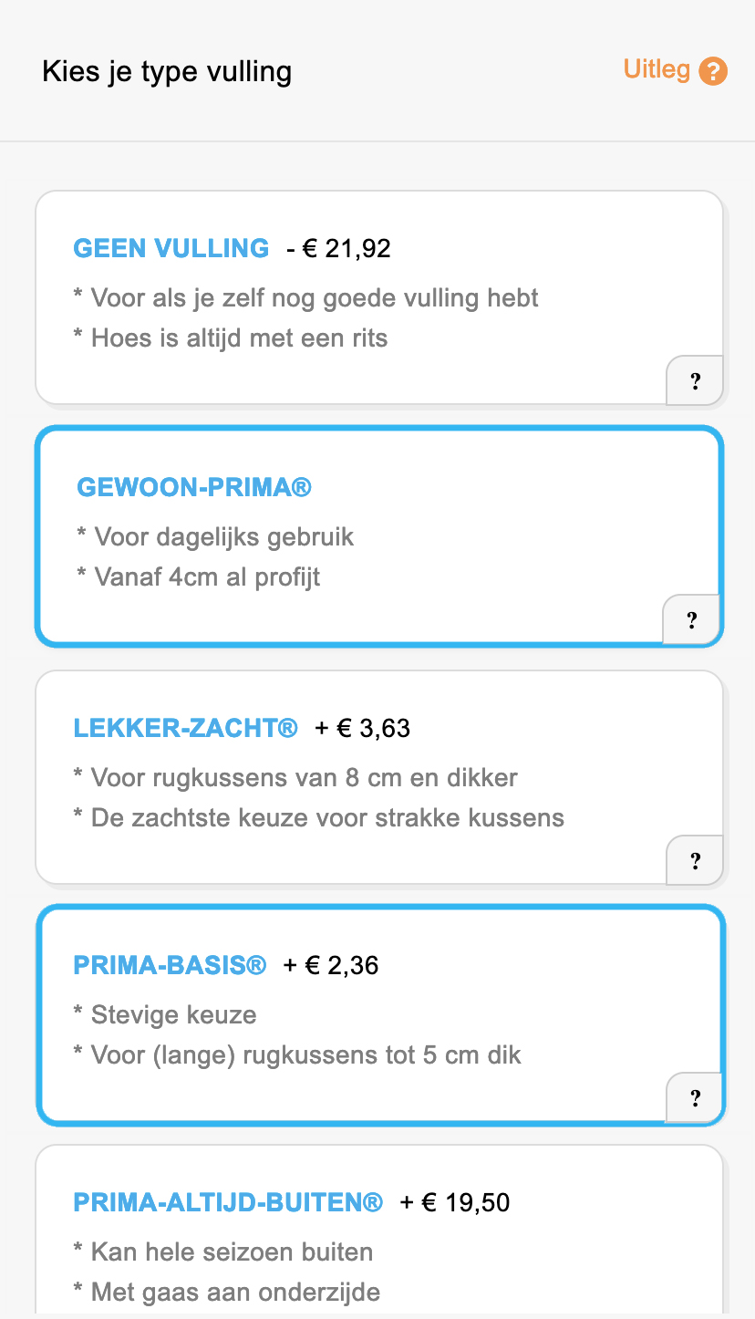 stap 2-3 rolkussen
